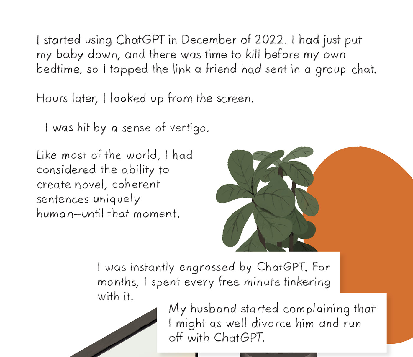 The interior of a home with a plant.